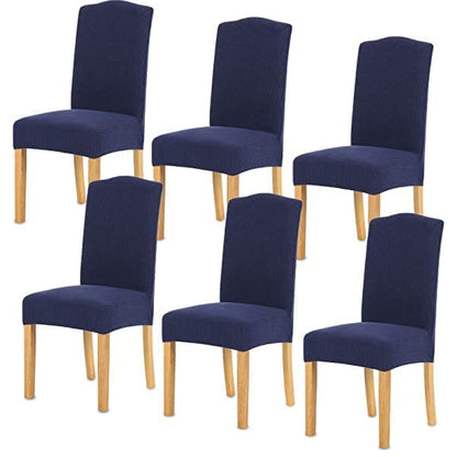 GOMINIMO 6pcs Dining Chair Slipcovers/ Protective Covers (Navy Blue) - Cosy Abode