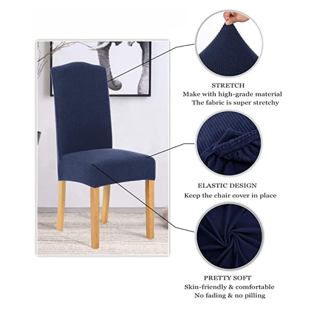 GOMINIMO 6pcs Dining Chair Slipcovers/ Protective Covers (Navy Blue) - Cosy Abode