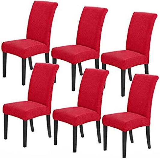 GOMINIMO 6pcs Dining Chair Slipcovers/ Protective Covers (Burgundy) - Cosy Abode
