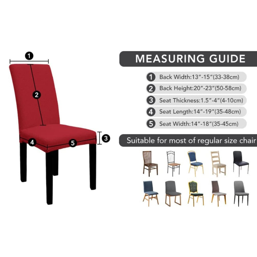 GOMINIMO 6pcs Dining Chair Slipcovers/ Protective Covers (Burgundy) - Cosy Abode