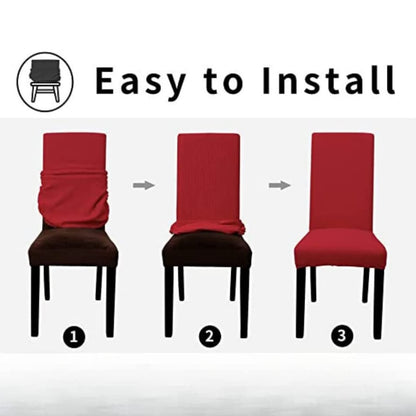 GOMINIMO 6pcs Dining Chair Slipcovers/ Protective Covers (Burgundy) - Cosy Abode