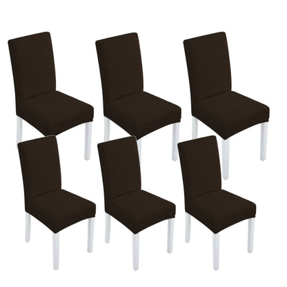 GOMINIMO 6pcs Dining Chair Slipcovers/ Protective Covers (Dark Brown) - Cosy Abode