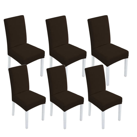 GOMINIMO 6pcs Dining Chair Slipcovers/ Protective Covers (Dark Brown) - Cosy Abode