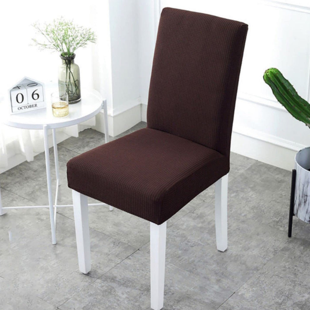 GOMINIMO 6pcs Dining Chair Slipcovers/ Protective Covers (Dark Brown) - Cosy Abode