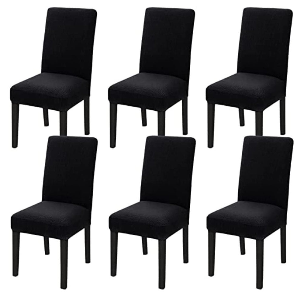 GOMINIMO 6pcs Dining Chair Slipcovers/ Protective Covers (Black) - Cosy Abode