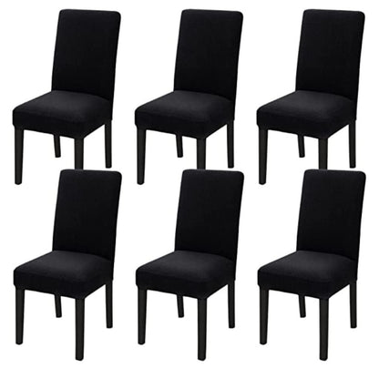 GOMINIMO 6pcs Dining Chair Slipcovers/ Protective Covers (Black) - Cosy Abode