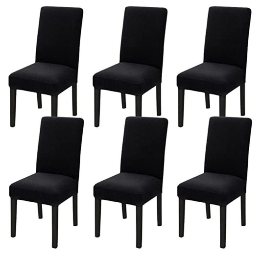 GOMINIMO 6pcs Dining Chair Slipcovers/ Protective Covers (Black) - Cosy Abode
