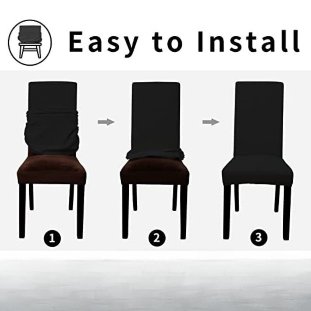 GOMINIMO 6pcs Dining Chair Slipcovers/ Protective Covers (Black) - Cosy Abode