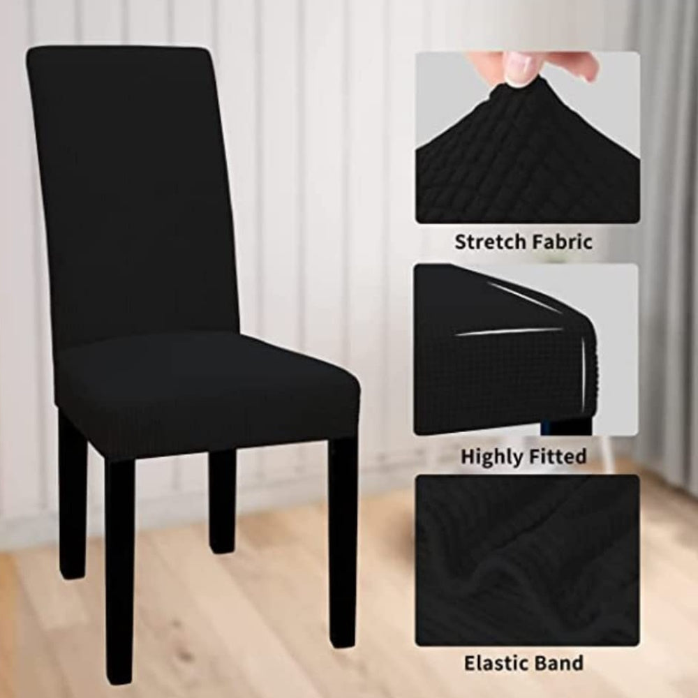 GOMINIMO 6pcs Dining Chair Slipcovers/ Protective Covers (Black) - Cosy Abode