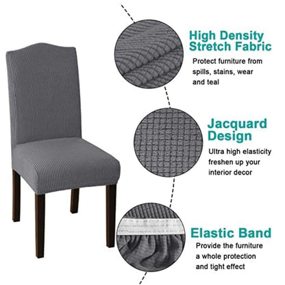 GOMINIMO 6pcs Dining Chair Slipcovers/ Protective Covers (Black) - Cosy Abode