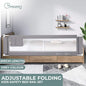 GOMINIMO 200cm x 90cm Kids Bed Safety Rail - Height Adjustable & Foldable Grey - Cosy Abode
