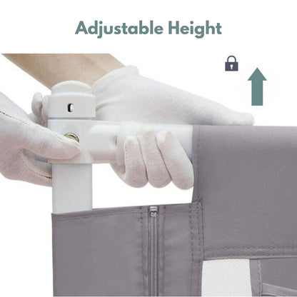 GOMINIMO 180cm x 90cm Kids Bed Safety Rail - Height Adjustable & Foldable Grey - Cosy Abode