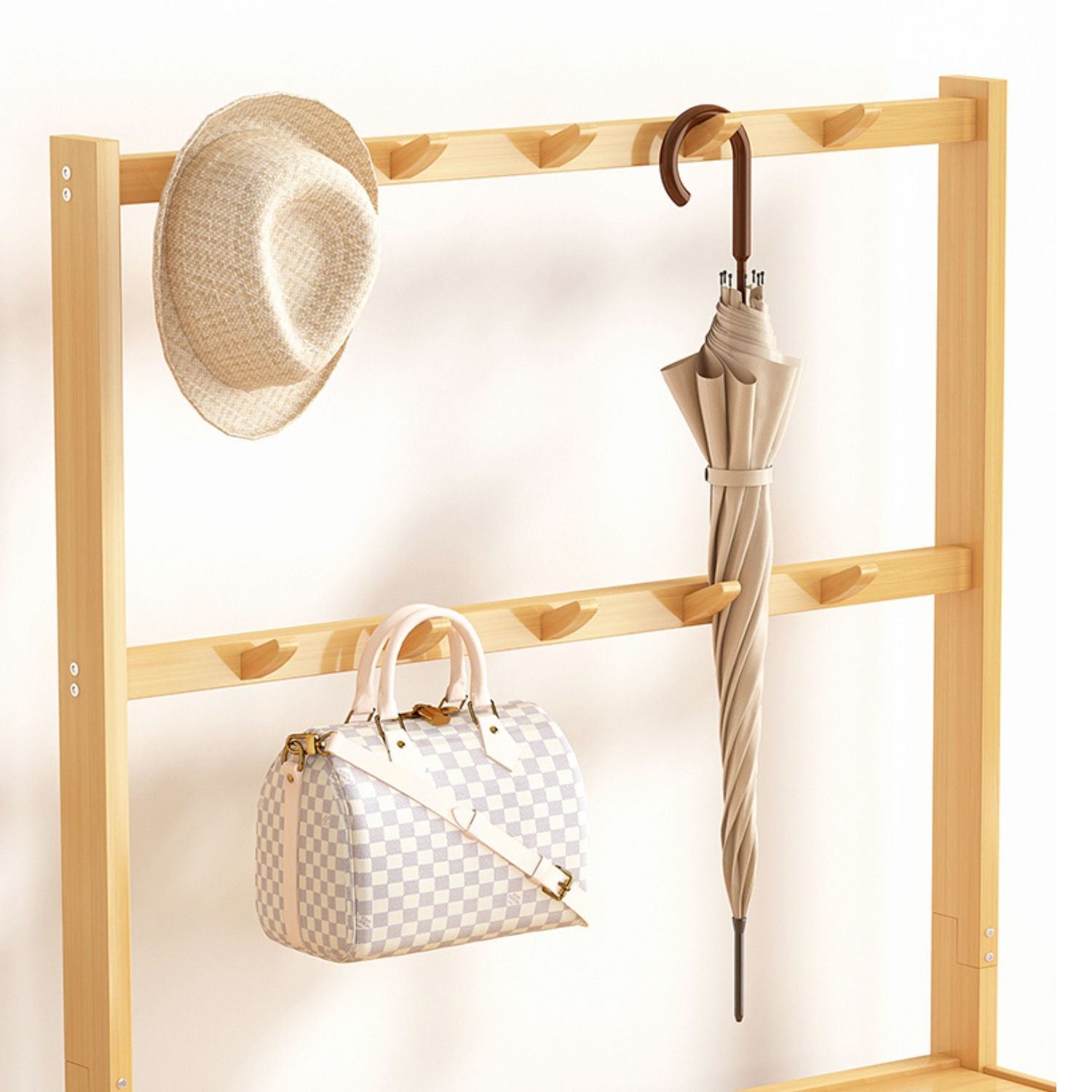GOMINIMO Bamboo Clothes Rack and Shoe Rack Shelves 80cm - Cosy Abode