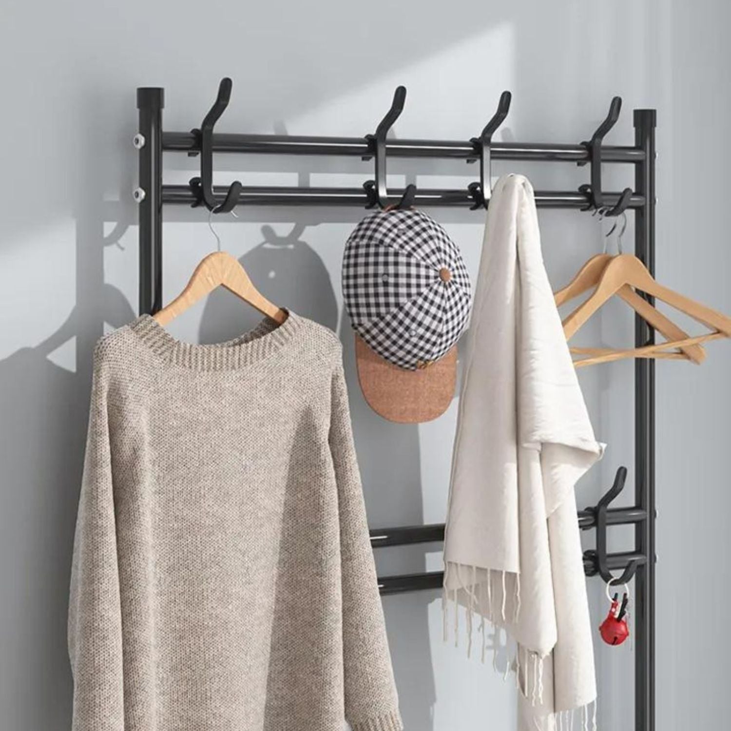 GOMINIMO Clothes Rack with Shoe Rack Shelves (Black) - Cosy Abode