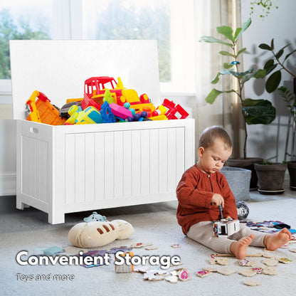 GOMINIMO Kids Toy Storage Box with Lid and Air Gap Handle (White) - Cosy Abode