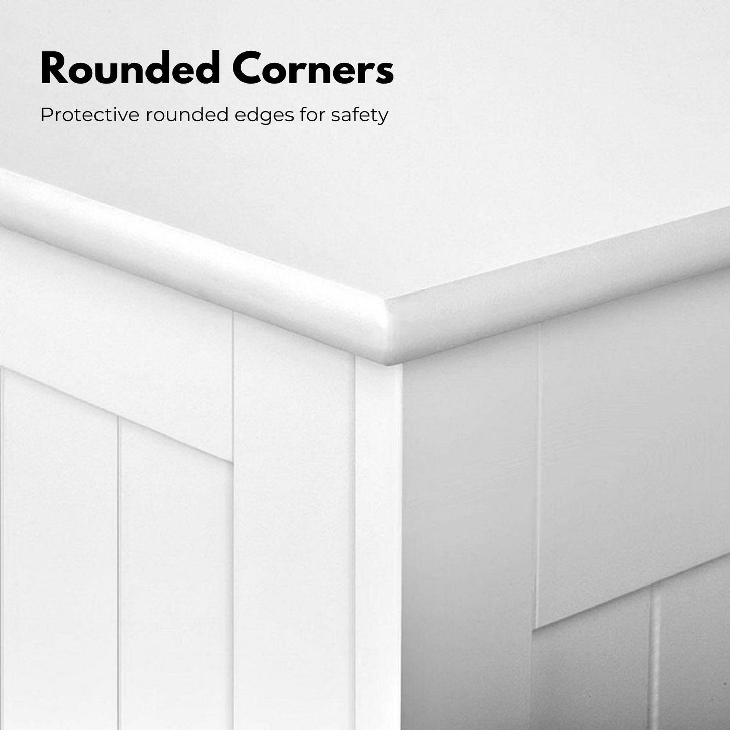 GOMINIMO Kids Toy Storage Box with Lid and Air Gap Handle (White) - Cosy Abode