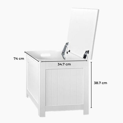 GOMINIMO Kids Toy Storage Box with Lid and Air Gap Handle (White) - Cosy Abode