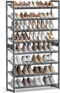 SONGMICS 8-Tier Shoe Rack Storage 32 pairs with Adjustable Shelves Gray - Cosy Abode