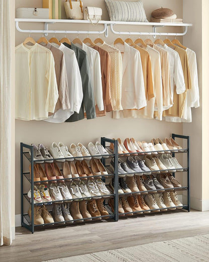 SONGMICS 8-Tier Shoe Rack Storage 32 pairs with Adjustable Shelves Gray - Cosy Abode