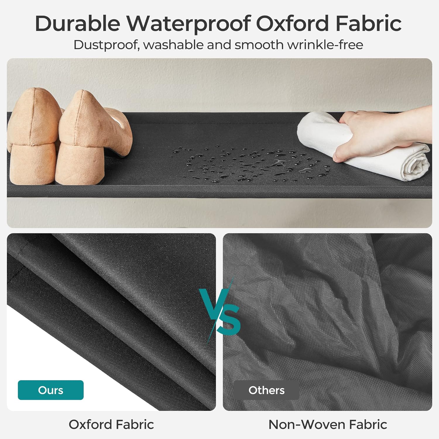 SONGMICS 5 Tier Shoe Rack Storage Organizer for 20-25 Pairs with 4 Hooks Rustic Brown LMR035B01 - Cosy Abode