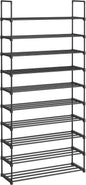 SONGMICS 10 Tier Metal Shoe Rack for 50 Pairs of Shoes Black - Cosy Abode
