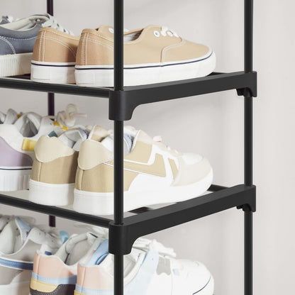 SONGMICS 10 Tier Metal Shoe Rack for 50 Pairs of Shoes Black - Cosy Abode