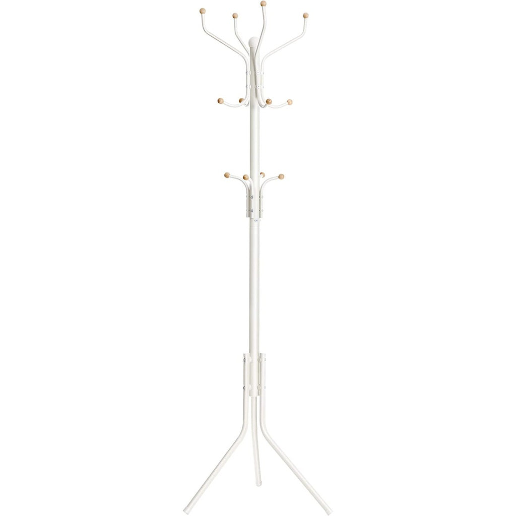 SONGMICS Metal Coat Rack 182 cm Tall Hall Tree White - Cosy Abode