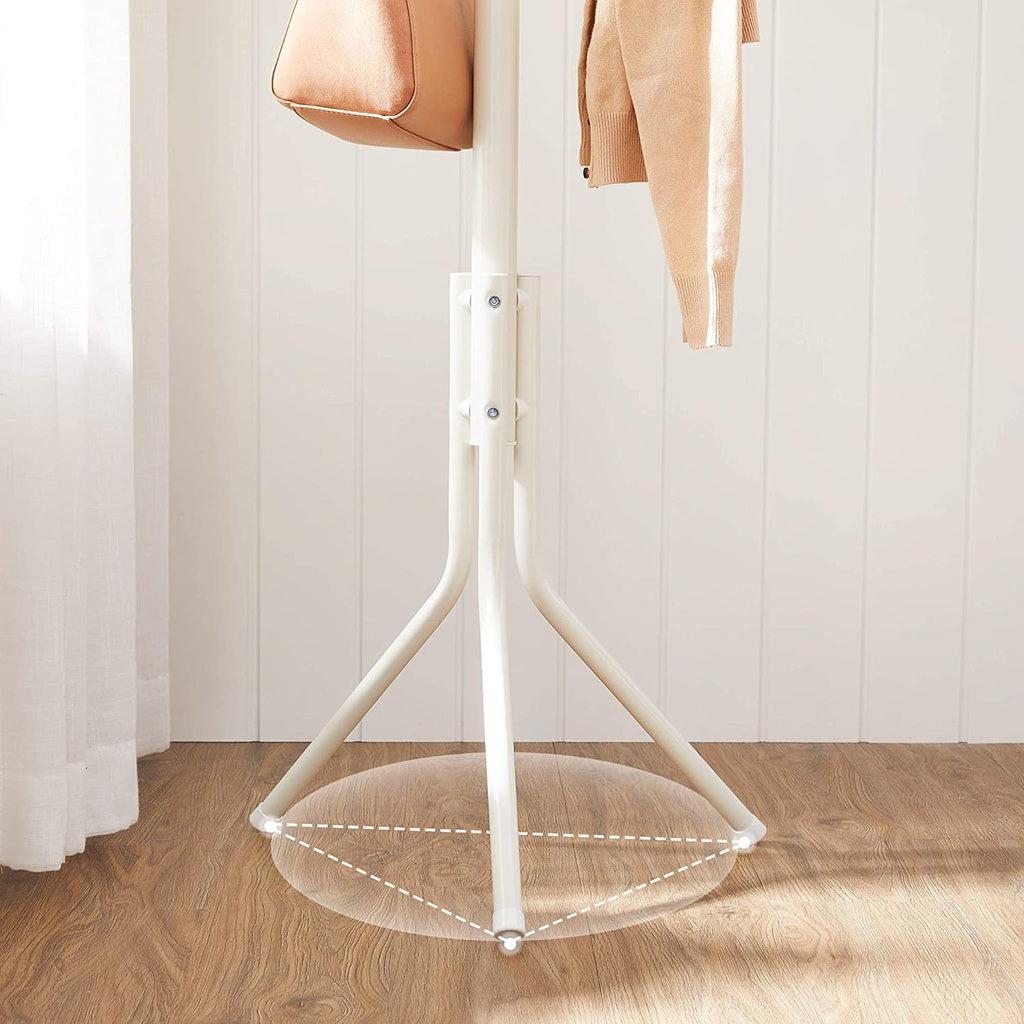SONGMICS Metal Coat Rack 182 cm Tall Hall Tree White - Cosy Abode