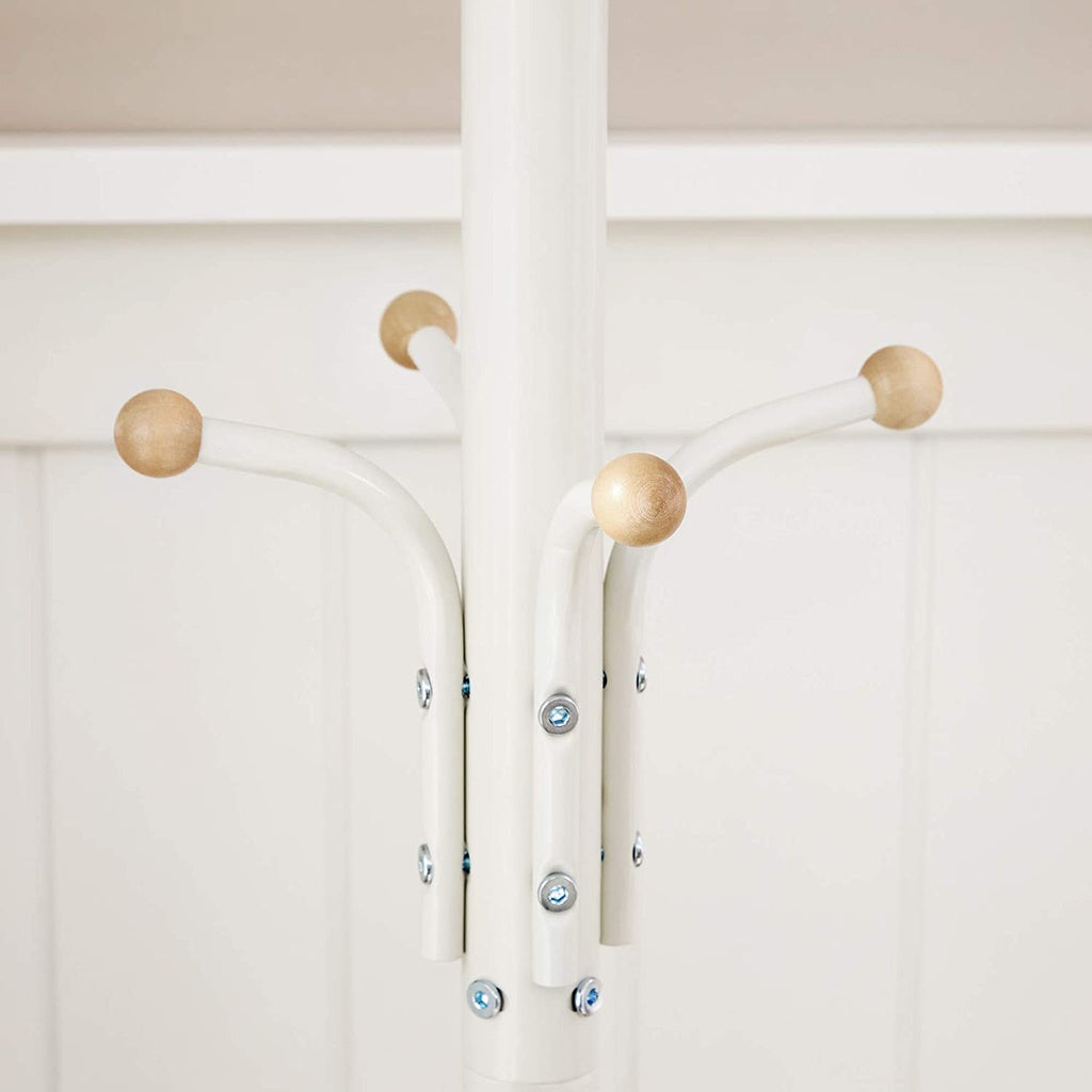 SONGMICS Metal Coat Rack 182 cm Tall Hall Tree White - Cosy Abode