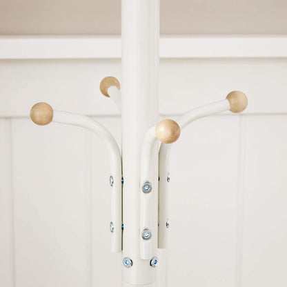 SONGMICS Metal Coat Rack 182 cm Tall Hall Tree White - Cosy Abode