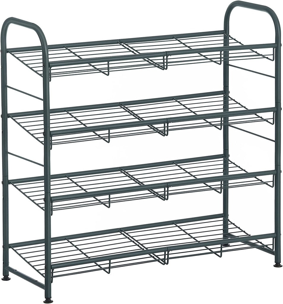 SONGMICS 4-Tier Shoe Rack Storage 16 Pairs Organizer Gray - Cosy Abode