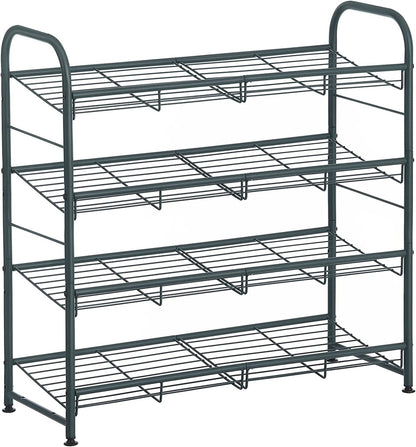 SONGMICS 4-Tier Shoe Rack Storage 16 Pairs Organizer Gray - Cosy Abode