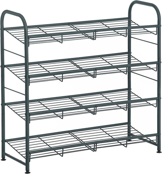 SONGMICS 4-Tier Shoe Rack Storage 16 Pairs Organizer Gray - Cosy Abode