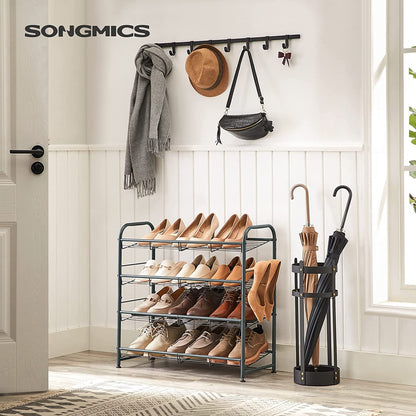 SONGMICS 4-Tier Shoe Rack Storage 16 Pairs Organizer Gray - Cosy Abode