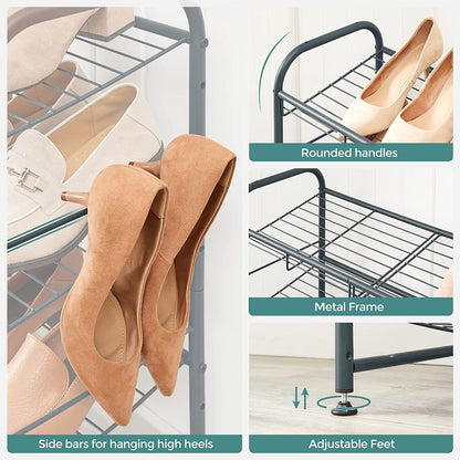 SONGMICS 4-Tier Shoe Rack Storage 16 Pairs Organizer Gray - Cosy Abode