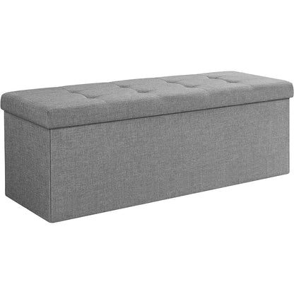 SONGMICS 110cm Storage Ottoman Bench Light Grey - Cosy Abode