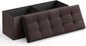 SONGMICS 109cm Folding Storage Ottoman Bench with Storage Space Brown - Cosy Abode