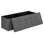 SONGMICS 110cm Folding Storage Ottoman Bench Foot Rest Stool Dark Gray - Cosy Abode