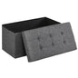 SONGMICS 76cm Folding Storage Ottoman Bench Foot Rest Stool Dark Gray - Cosy Abode