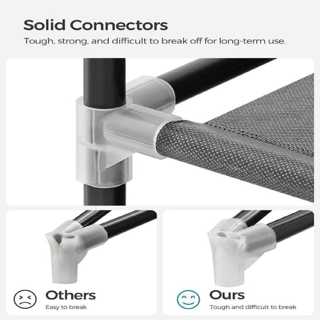 SONGMICS 150cm Portable Closet Organizer, Wardrobe with Shelves and Cover Gray - Cosy Abode