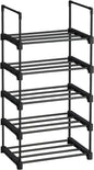 SONGMICS 5 Tier Metal Shoe Rack for 10 Pairs of Shoes Black - Cosy Abode