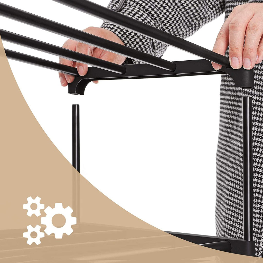 SONGMICS 10-Tier Metal Shoe Rack Customizable Design Black - Cosy Abode