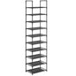 SONGMICS 10 Tier Metal Shoe Rack Non-Woven Fabric Shelves Black - Cosy Abode