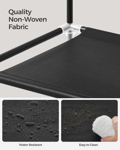 SONGMICS 10 Tier Metal Shoe Rack for 50 Pairs Non-Woven Fabric Shelves Black - Cosy Abode