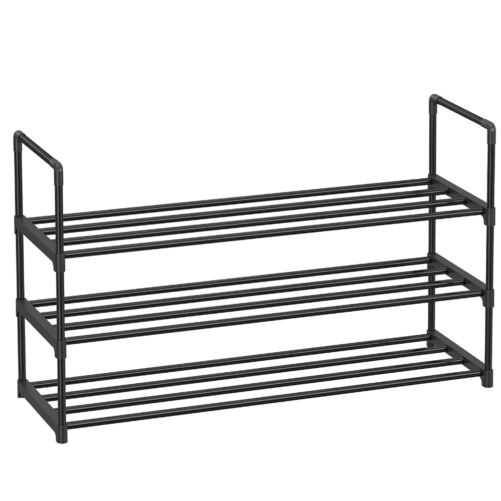SONGMICS 3-Shelf Metal Shoe Rack Entryway Black - Cosy Abode