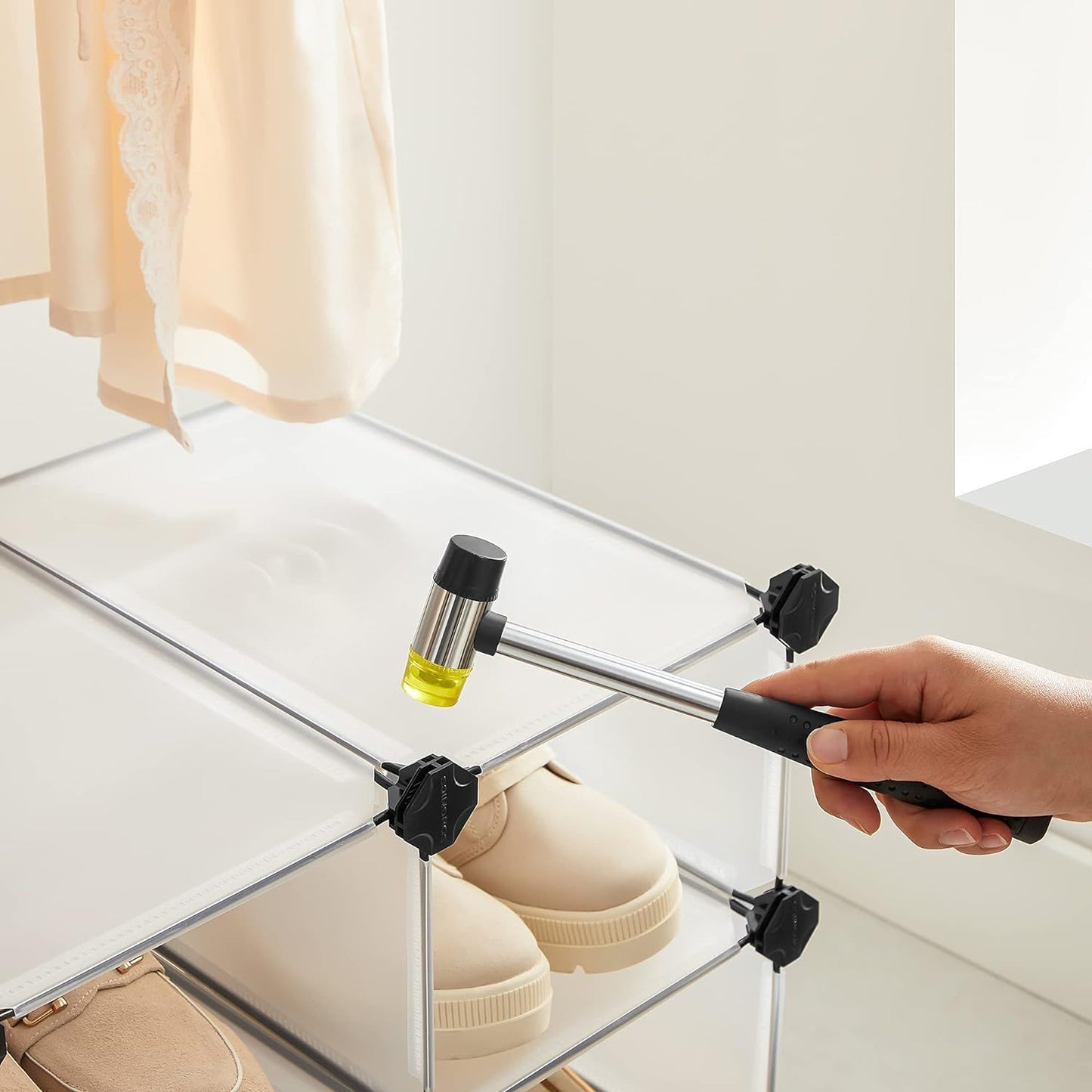 SONGMICS 15 Slot Storage Shelf Customizable Design Rectangular Storage Organiser White - Cosy Abode