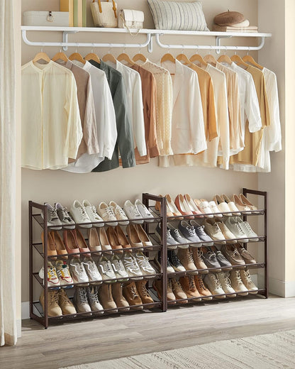 SONGMICS 8-Tier Shoe Rack Storage 32 pairs with Adjustable Shelves Bronze - Cosy Abode