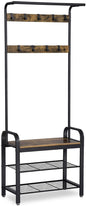 VASAGLE Coat Rack Stand Height 183 cm Rustic Brown and Black - Cosy Abode