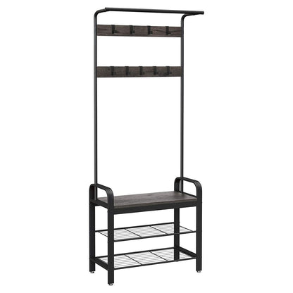 VASAGLE Coat Rack Stand Height 183 cm Hazelnut Brown and Black - Cosy Abode