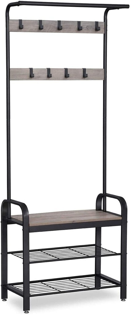 VASAGLE Coat Rack Stand Greige and Black - Cosy Abode